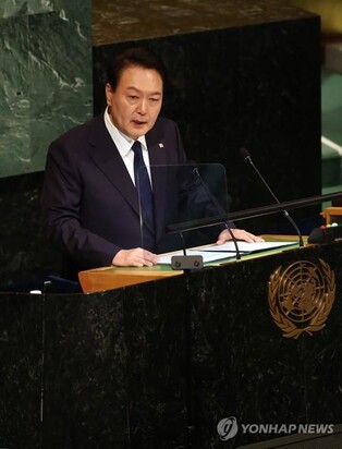 (LEAD) Yoon to use U.N. address to send message about N.K.-Russia military exchanges