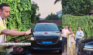 Diplomatic vehicle blessed for safety via Hindu ritual by S. Korean Embassy in India