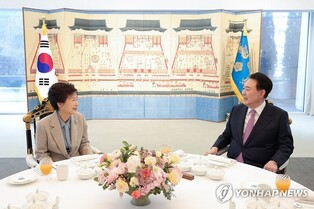 Yoon, ex-President Park meet over lunch at presidential residence