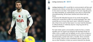 다시 사과한 벤탕쿠르 "손흥민과 함께 해결…안타까운 오해였어"