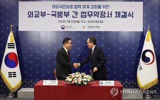 Foreign, defense ministries sign MOU on enhancing safety of overseas Koreans