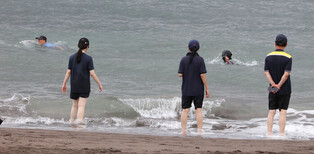 Swimming in unrelenting heat