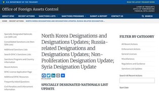 U.S. imposes sanctions against 5 entities, 1 individual involved in scheme to support N. Korea, Russia