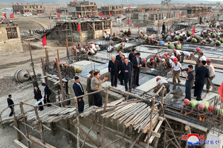 N.K. leader inspects rehabilitation work in flood-hit areas