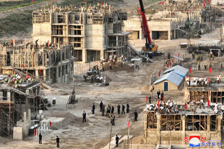 N.K. leader inspects rehabilitation work in flood-hit areas