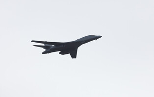 U.S. B-1B bomber over Seoul Air Base