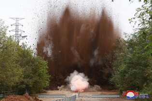N. Korea reports its explosion of inter-Korean road, railway