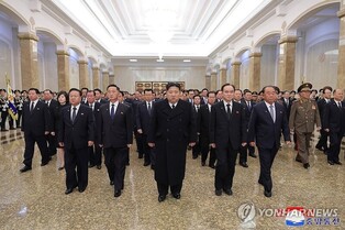 N. Korean leader visits mausoleum to pay tribute to late father on 13th death anniv.