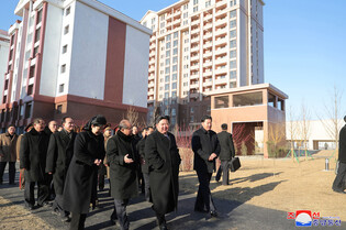N.K. leader attends ceremony for rebuilt houses in flood-hit area