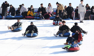 Snow sledding