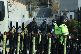 Standing guard at presidential residence
