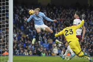 홀란 2골+사비뉴 2도움…맨시티, 웨스트햄 4-1 꺾고 2연승