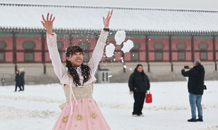 Enjoying heavy snow