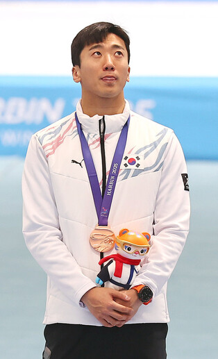 Kim Jun-ho wins bronze in men's 500m speed skating at Winter Asiad