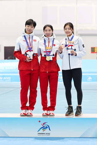 Medalists in women's 1,000m speed skating at Winter Asiad
