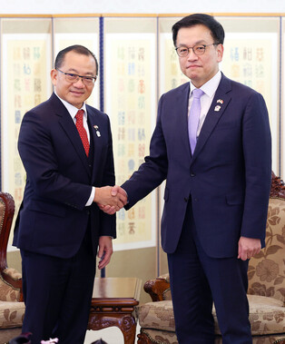 Acting president meets Singaporean parliamentary leader