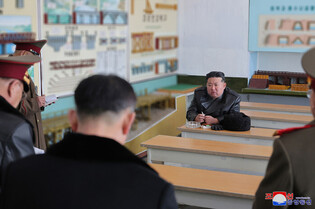 N.K. leader inspects military academy