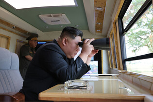 N.K. leader inspects weapons institutes