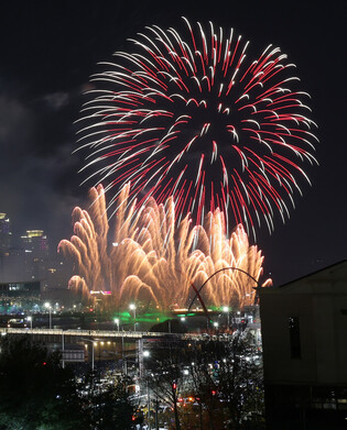Fireworks launched for 40th founding anniv. of Hanhwa Eagles