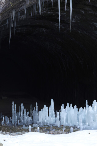 Icicles form on ground