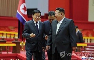 N. Korea's Kim congratulates Lao president on reelection as party chief
