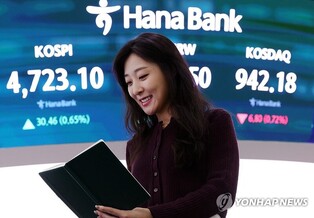 (LEAD) Seoul shares rise for 9th day at fresh record close of above 4,700; won further slips