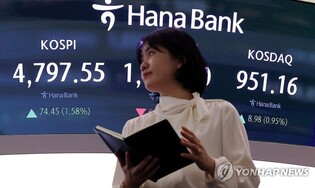 (LEAD) Seoul shares end at new record high, inch away from 4,800; won rebounds