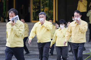 Fire drill at gov't complex