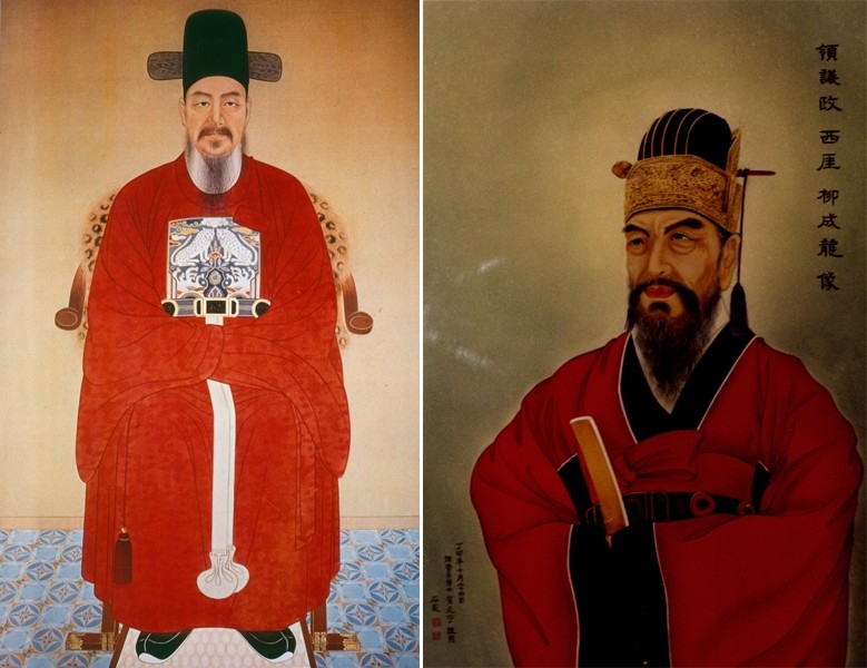 충무공 이순신(왼쪽)과 서애 류성룡(오른쪽) 표준 영정 [한국공예·디자인문화진흥원 '전통문화포털' 제공. 재판매 및 DB 금지]