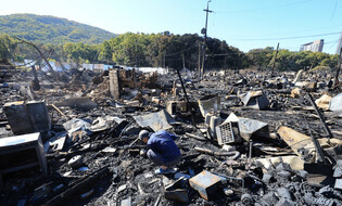 Site of fire in Seoul's shantytown