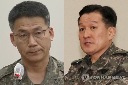  This file composite photo shows Koo Sam-hoe (L), former 2nd Armored Brigade commander, and Bang Jeong-hwan, former head of the defense ministry's defense innovation planning. (Yonhap)
